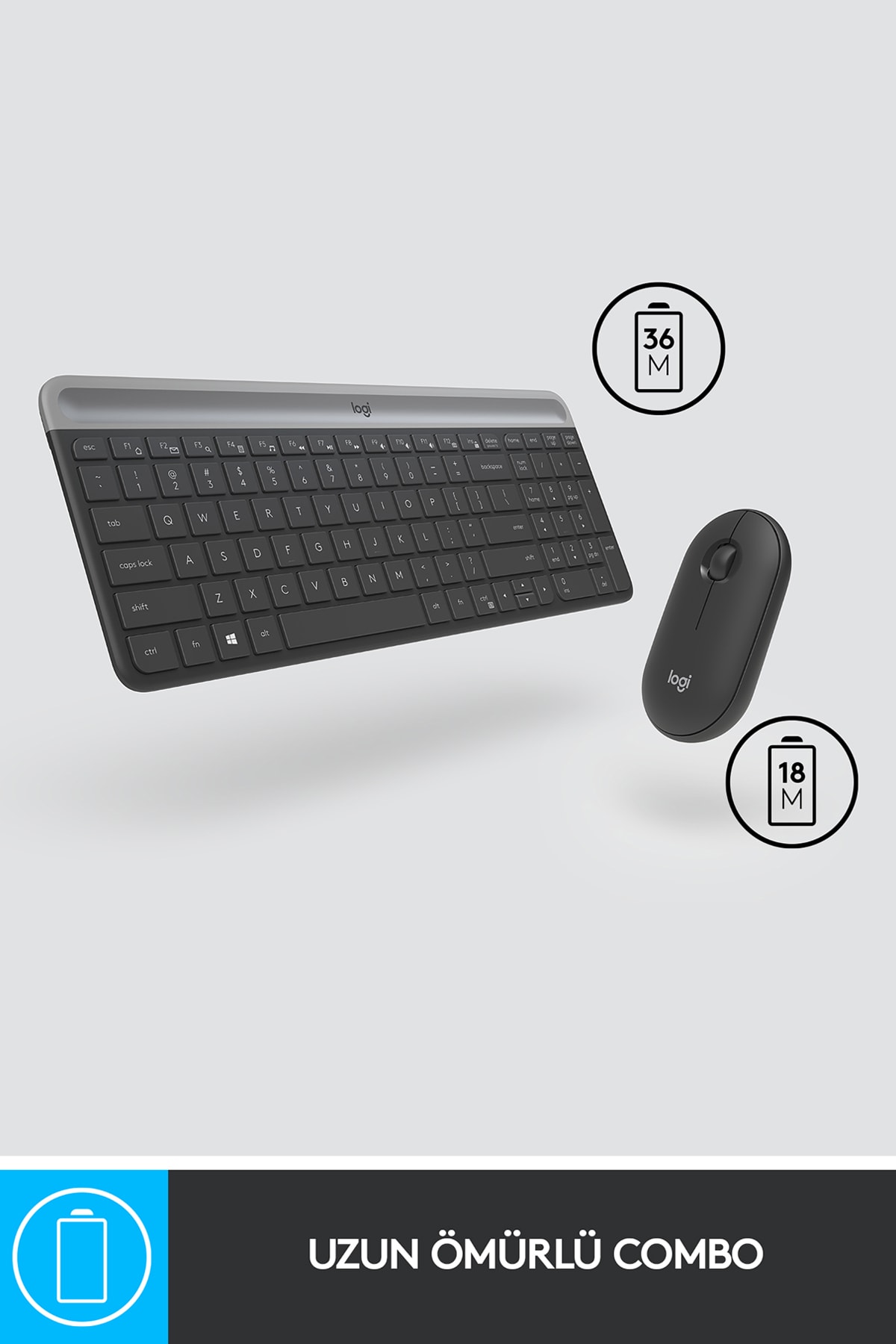logitech MK470 Kablosuz İnce Türkçe Klavye Mouse Seti - Siyah logitech MK470 Kablosuz İnce Türkçe Klavye Mouse Seti - Siyah