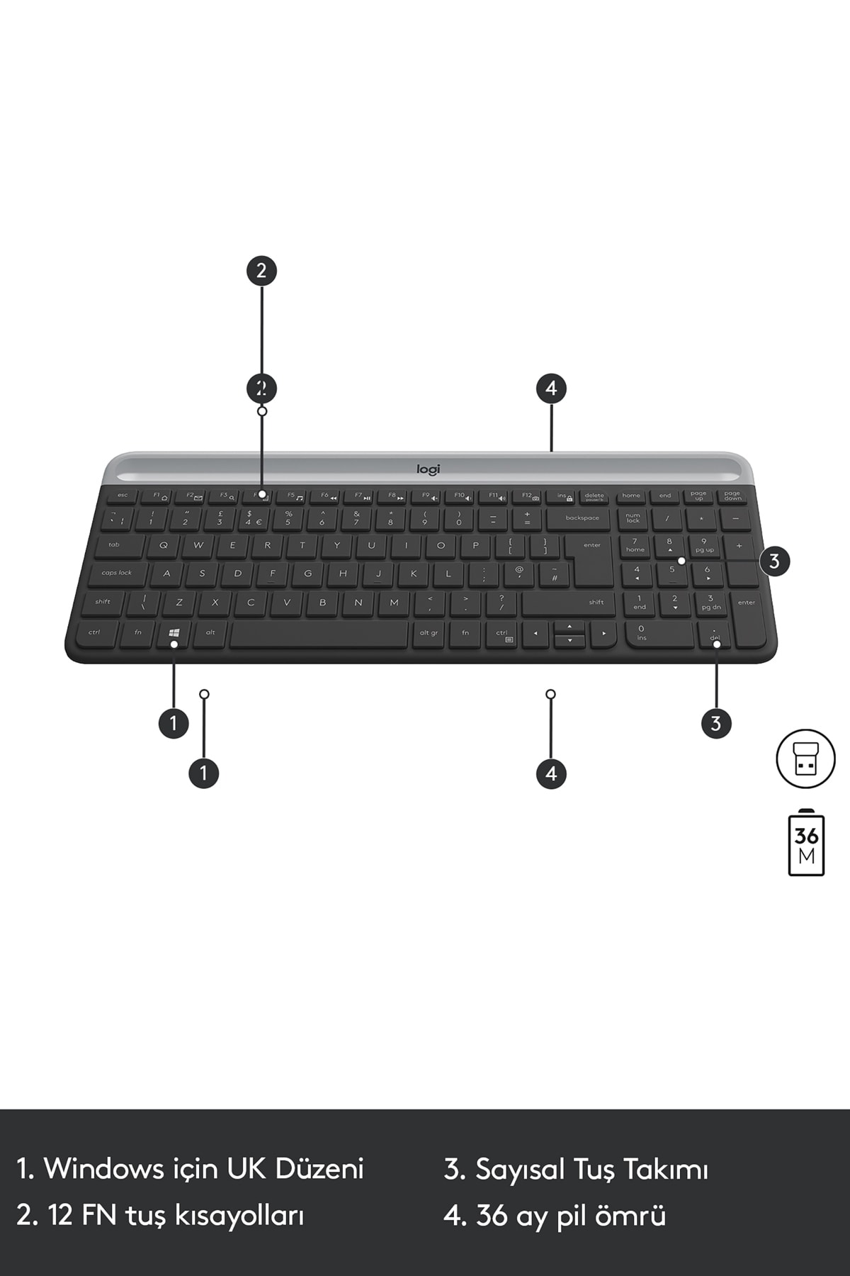 logitech MK470 Kablosuz İnce Türkçe Klavye Mouse Seti - Siyah logitech MK470 Kablosuz İnce Türkçe Klavye Mouse Seti - Siyah
