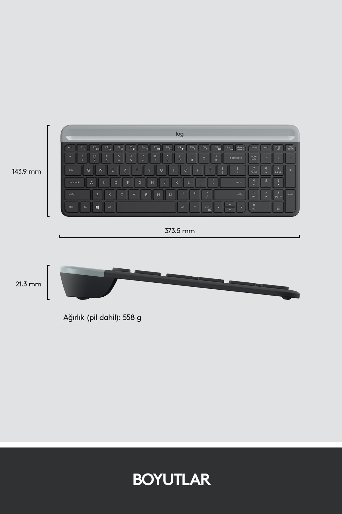 logitech MK470 Kablosuz İnce Türkçe Klavye Mouse Seti - Siyah logitech MK470 Kablosuz İnce Türkçe Klavye Mouse Seti - Siyah